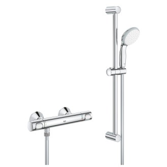 GROHE Precision Flow termostatinis dušo maišytuvas su Vitalio Go rankiniu dušeliu, stovu ir žarna, chromas, 34841000