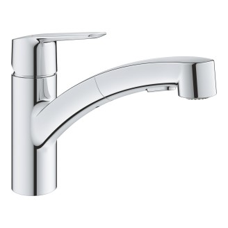 GROHE QuickFix Start plautuvės maišytuvas su ištraukiamu dušeliu, chromas, 30531001 GROHE QuickFix Start plautuvės maišytuvas su ištraukiamu dušeliu, chromas, 30531001