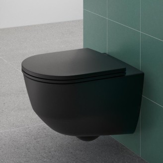 Laufen Pro Rimless WC H8209667160001 su dangčiu Pro SC, Slim H8989667160001, juodas matini